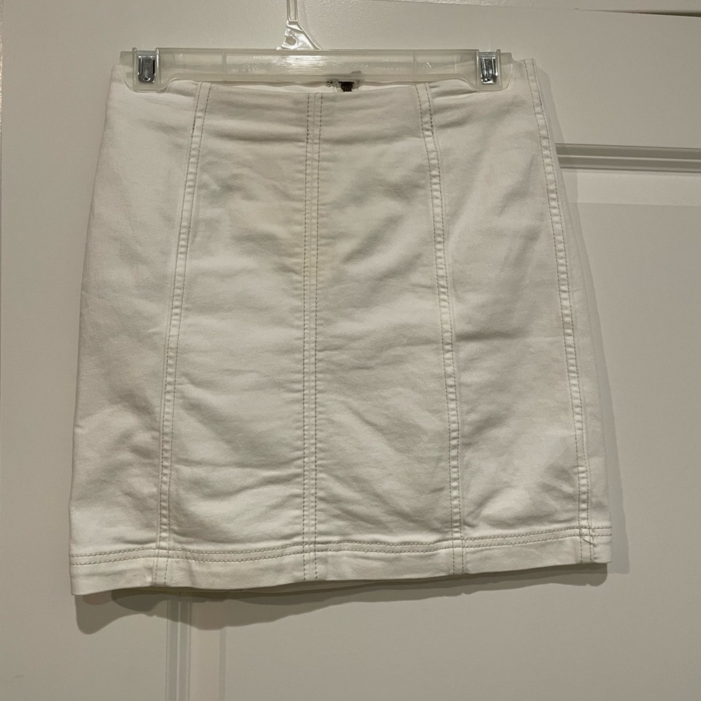 White Free People Jean Skirt